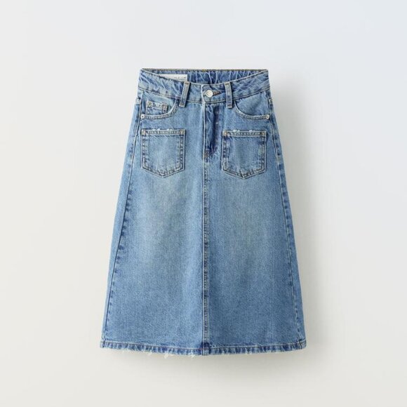 Zara Other - Zara Girls Denim Maxi Skirt 100% Cotton Size 10y NWT